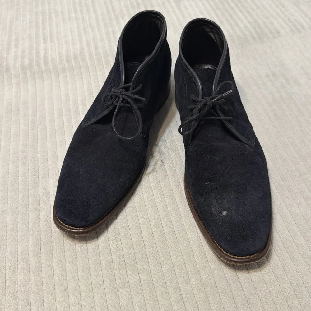 Johnston and Murphy Copeland Chukka blue suede made in italy 11M